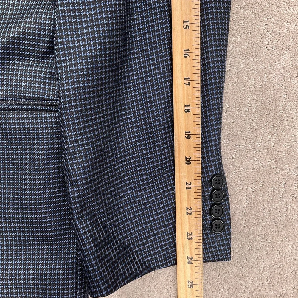 Paolo Vista Blazer Mens 42R Blue Micro Houndstooth Lightweight‎ Italian Luxury